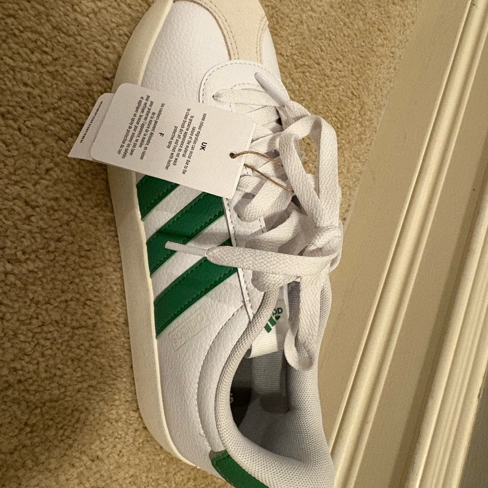 Adidas VL Court 2.0 White and Green Sneakers - Picture 2 of 4